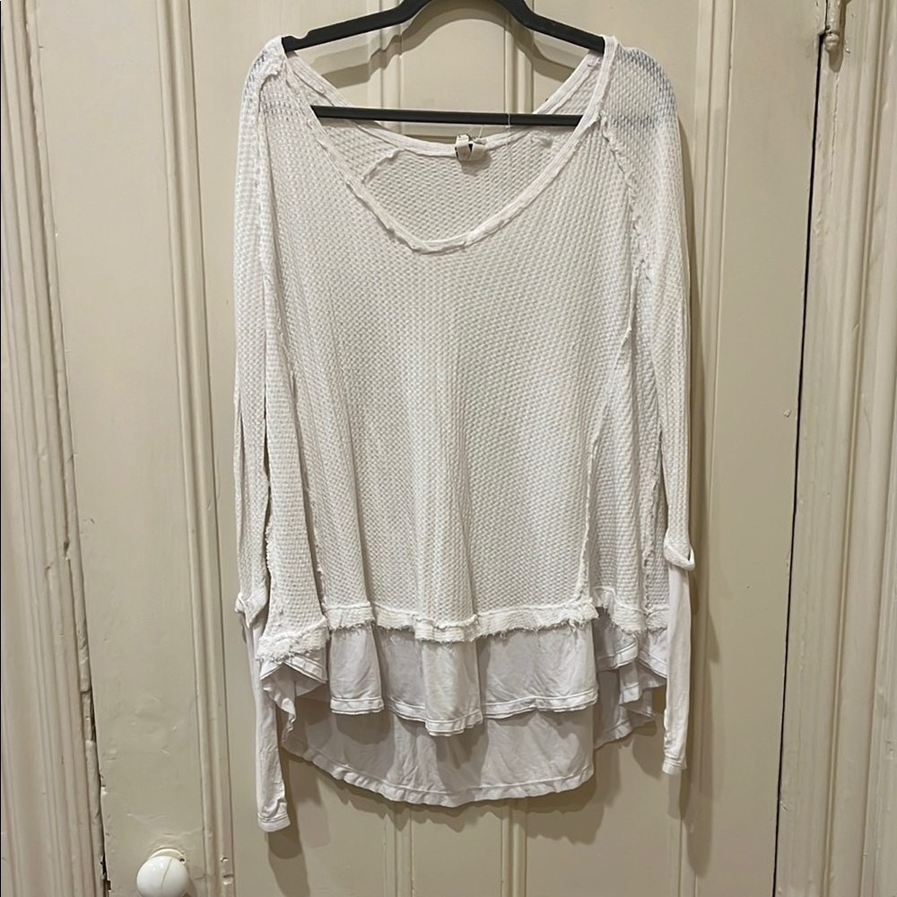 Elegant White Layered Women's Top
